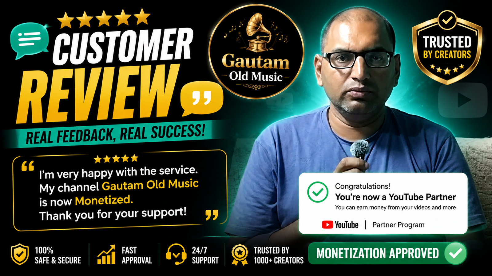 #1  Monetization Review | Gautam Old Music | 100% Genuine Feedback